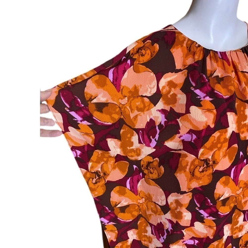 H by Halston Women Orange Casual Dress Size Small Orange Burgundy - Picture 4 of 8